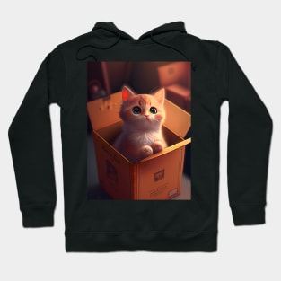 Cute Cat Sitting In Box Hoodie